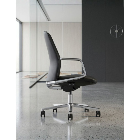 Sillón Dirección Flekon en Piel Negra de Herpesa - Montiel