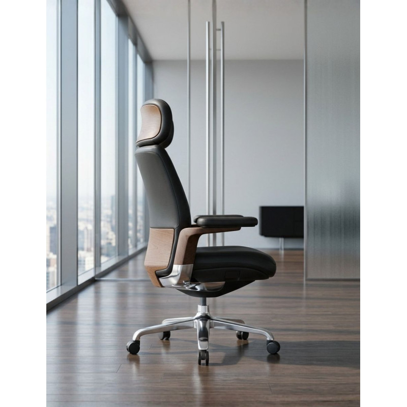 Sillón Dirección Oficina Grand Piel Negra de Herpesa - Montiel