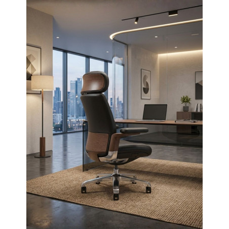 Sillón Dirección Oficina Grand Piel Negra de Herpesa - Montiel