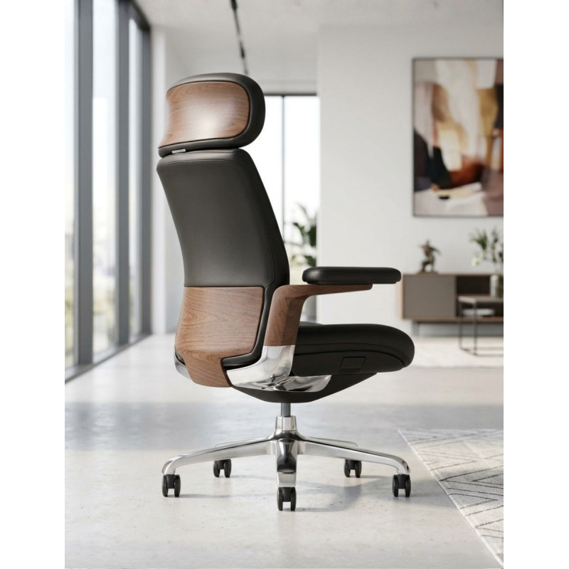 Sillón Dirección Oficina Grand Piel Negra de Herpesa - Montiel