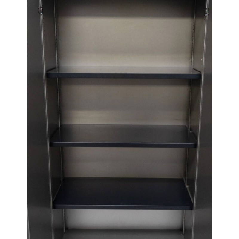 Armario Puertas Batientes Oficina Gris Cubo 156x80 cm. de Kemen