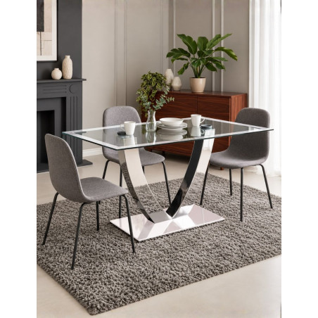Mesa Comedor de Cristal Dubai 140x90 cm. de Adec - Montiel