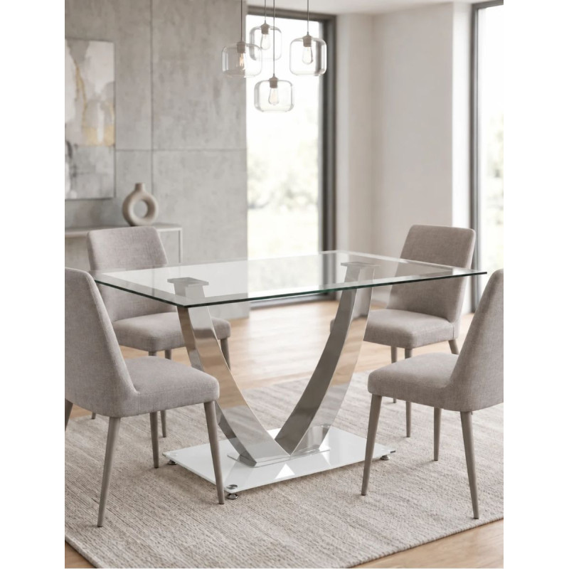 Mesa Comedor de Cristal Dubai 140x90 cm. de Adec - Montiel