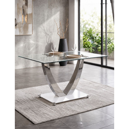 Mesa Comedor de Cristal Dubai 140x90 cm. de Adec - Montiel
