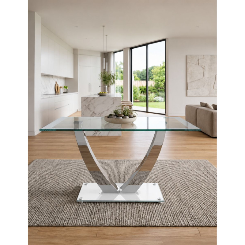 Mesa Comedor Dubai Fija 140x90 cm. Cristal de Adec