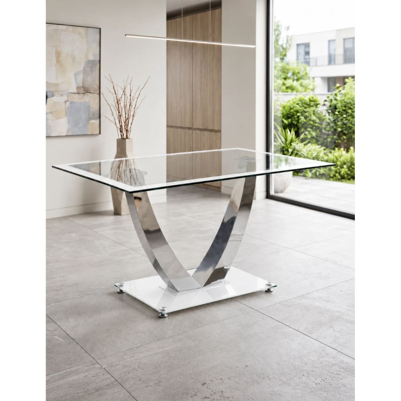 Mesa Comedor de Cristal Dubai 140x90 cm. de Adec - Montiel