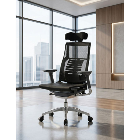 ▷ Silla Ergonómica de Malla Negra Pofit de Herpesa - Montiel