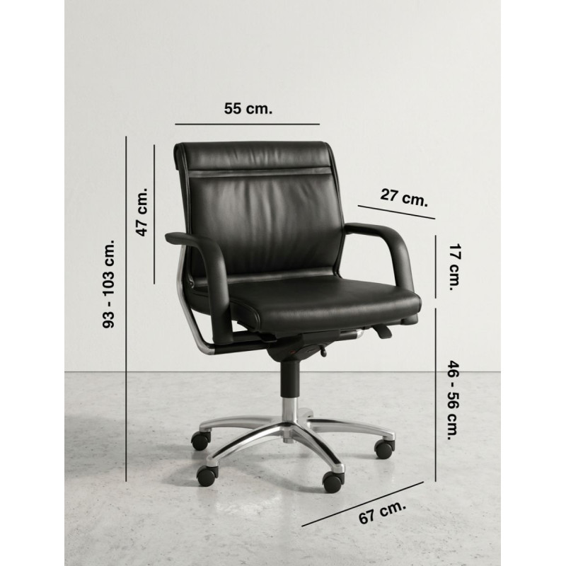 Sillón Piel con Base Cromada de Wilkhahn - Montiel