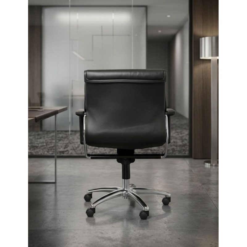 Sillón Piel con Base Cromada de Wilkhahn - Montiel