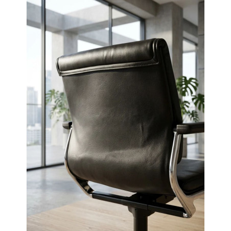 Sillón Piel con Base Cromada de Wilkhahn - Montiel