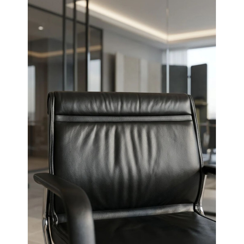 Sillón Piel con Base Cromada de Wilkhahn - Montiel