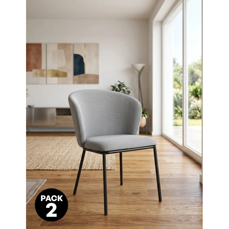 Pack de 2 Sillas de Comedor Gris Margot - Montiel