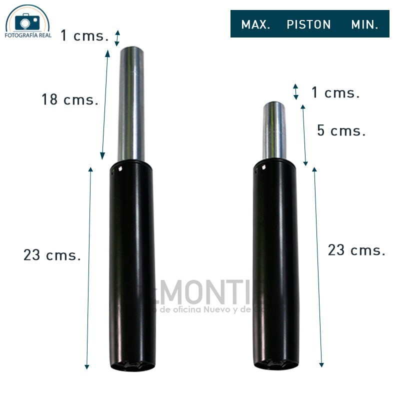 Piston de gas con regulación para sillas de oficina | Montiel