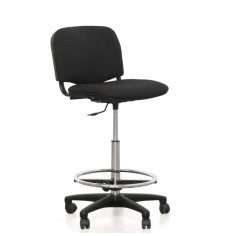 Taburete con Respaldo Tapizado Oficina LEO de Kunna