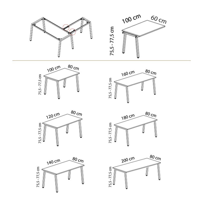 ▷ Mesa de Oficina con Ala Torii de Kesta - Montiel