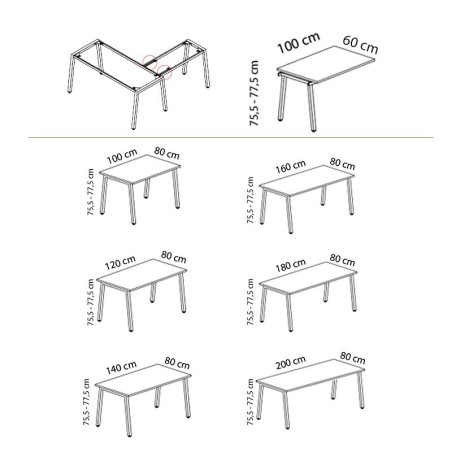 Mesa Operativa con ala Tori de Kesta