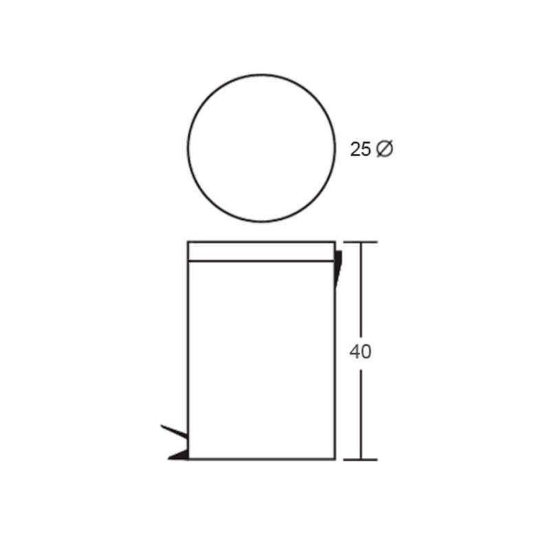 Papelera con Pedal P-56 de Cilindro