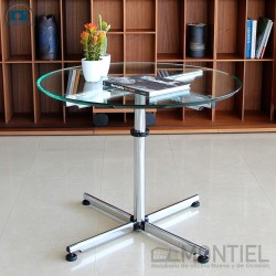 Mesa de diseño redonda con cristal de seguridad de USM Haller