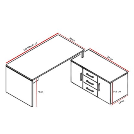 Mesa de Despacho con Credencia M4 de Herpesa | Montiel