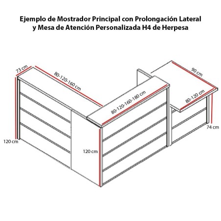 ▷ Mostrador de Recepción H4 de Herpesa - Oficinas Montiel
