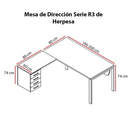 ▷ Mesa Dirección Serie R3 de Herpesa - Oficinas Montiel