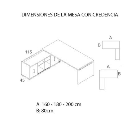 Mesa de Dirección con Credencia Ceres de Ismobel - Montiel