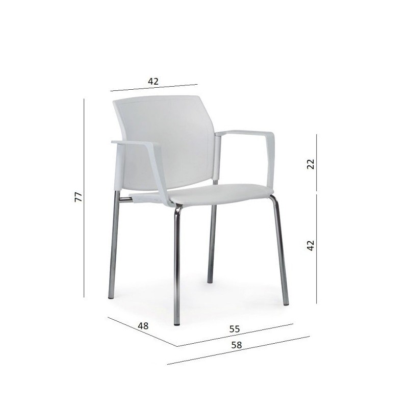 Dimensiones Silla LOGAN Respaldo Malla