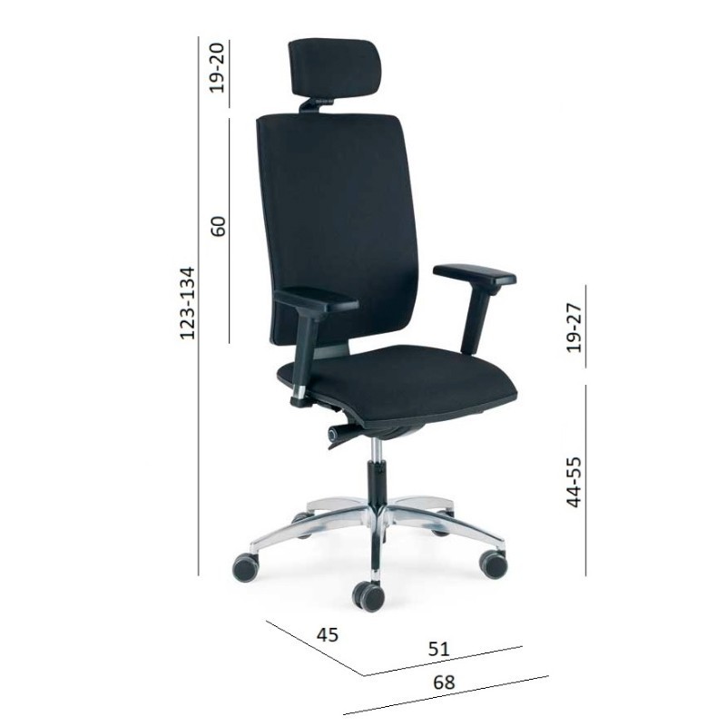 Dimensiones Silla Ergonómica Kind de Luyando