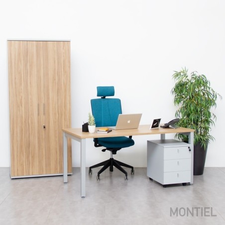 Armario Blanco con Llave y Puertas Bajas de Kunna - Montiel