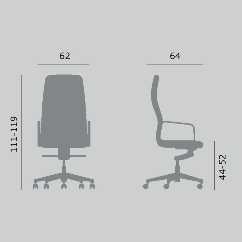 Dimensiones Silla Ergonómica Vesper de Somomar