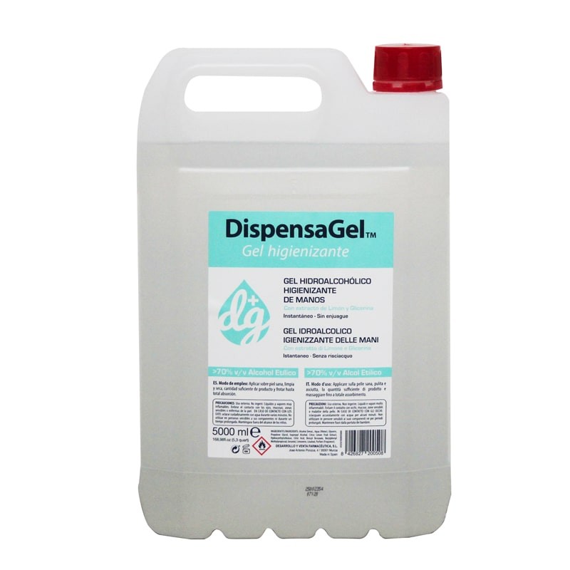  Garrafa de Gel Hidroalcohólico Desinfectante 5 litros 
