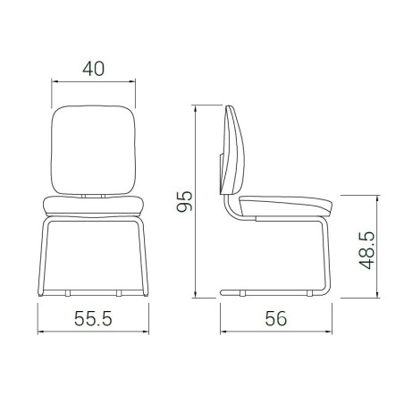 Silla Visitantes SIGNO+ Base patín de DILEOFFICE