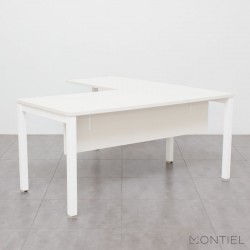 Mesa de Dirección Blanca con Ala y faldón de melamina NEW Mesa de Dirección Blanca con Ala y faldón de melamina NEW