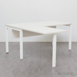 Mesa de Dirección Blanca con Ala y faldón de melamina NEW Mesa de Dirección Blanca con Ala y faldón de melamina NEW