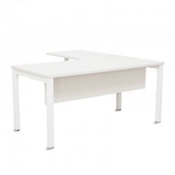 Escritorio en L Blanco con faldón de Melamina Serie NEW