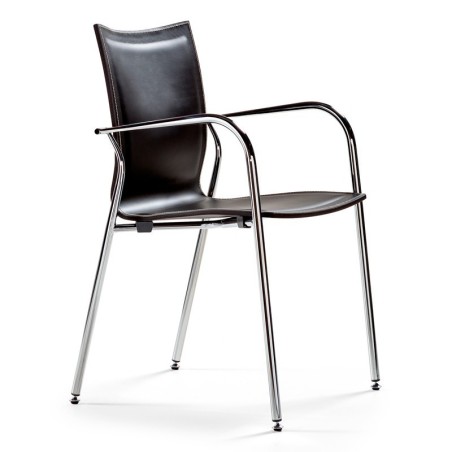 ▷ Silla Confidente de Madera y Piel Íkara de ACTIU - Montiel