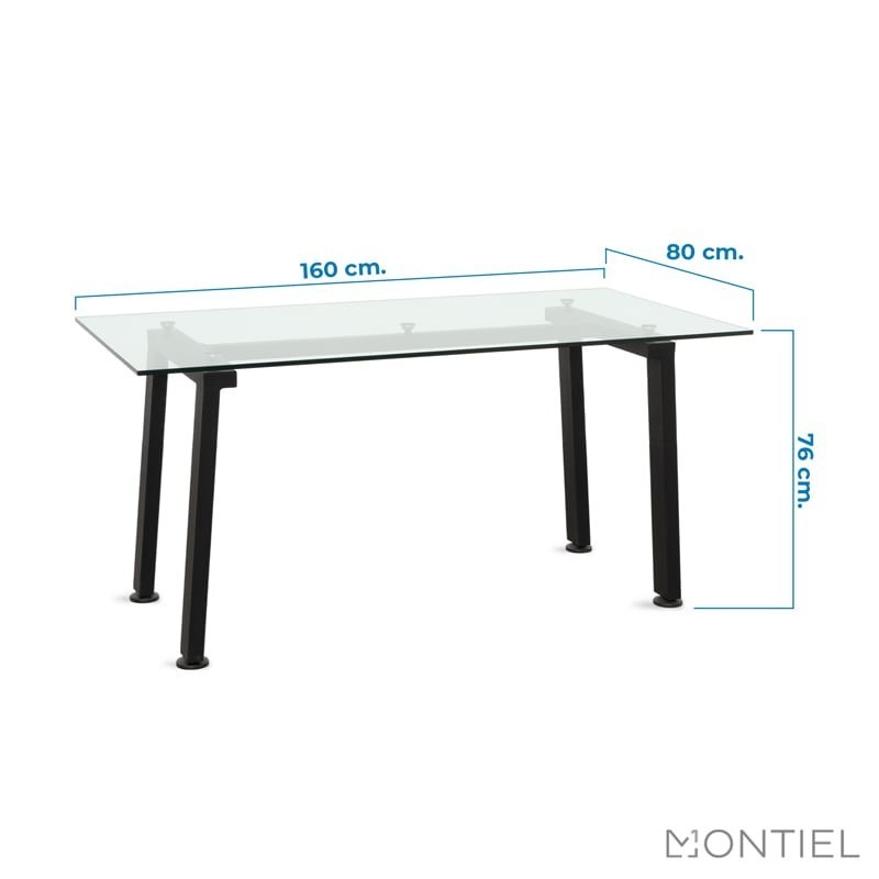 Mesa negra de cristal