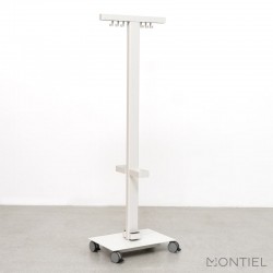 Perchero portátil de metal con ruedas, independiente, blanco, 68 de alto