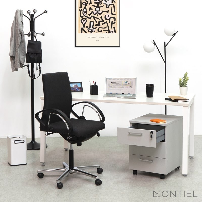 ▷ Perchero de Pie Metálico Negro de Cilindro - Montiel