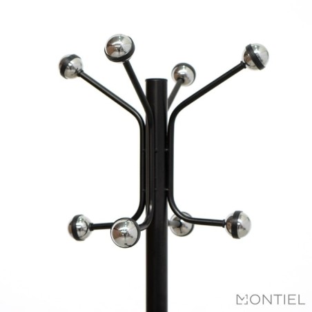 ▷ Perchero de Pie Metálico Negro de Cilindro - Montiel