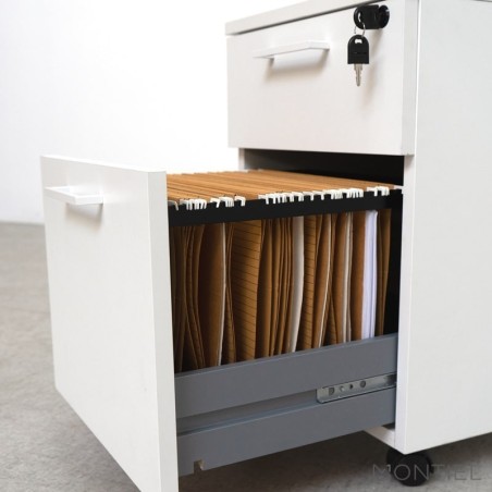 ▷ Cajonera Archivador Blanca de Oficina con Llave de Kunna | Montiel