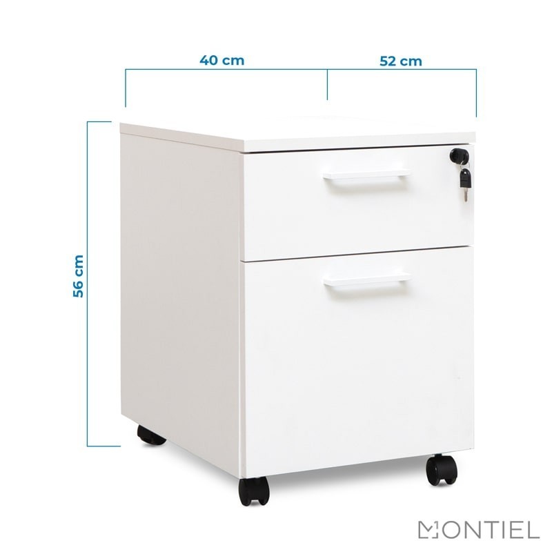 ▷ Cajonera Archivador Blanca de Oficina con Llave de Kunna | Montiel