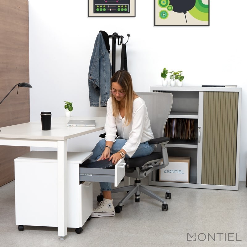 ▷ Cajonera Archivador Blanca de Oficina con Llave de Kunna | Montiel