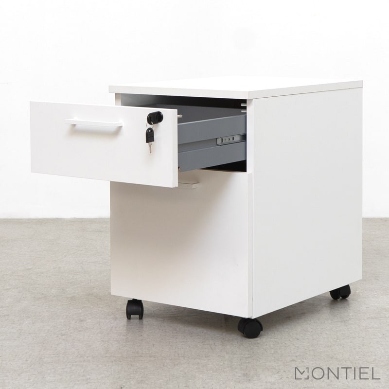 ▷ Cajonera Archivador Blanca de Oficina con Llave de Kunna | Montiel