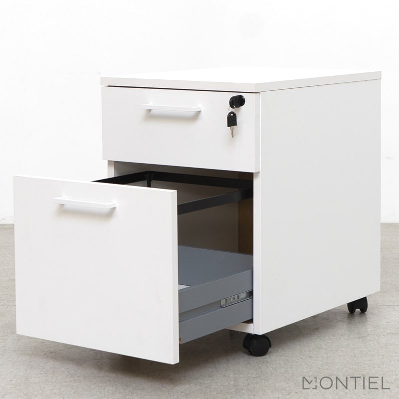 ▷ Cajonera Archivador Blanca de Oficina con Llave de Kunna | Montiel