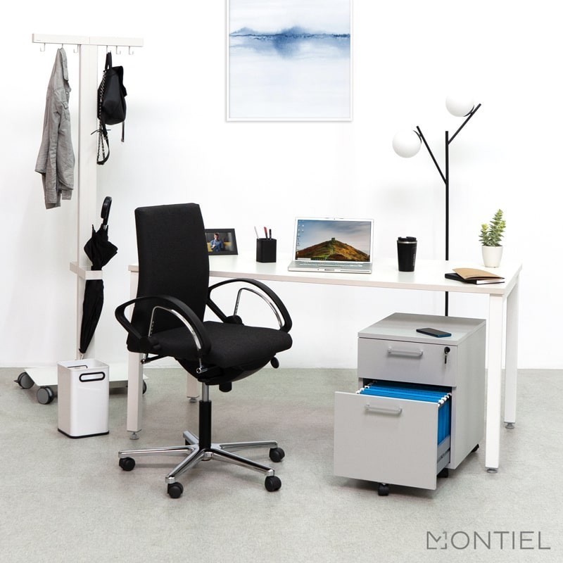 ▷ Cajonera de Oficina Gris con Archivo de Kunna - Muebles Montiel