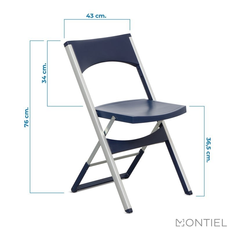 Silla Oficina Plegable Azul Compact de Leber