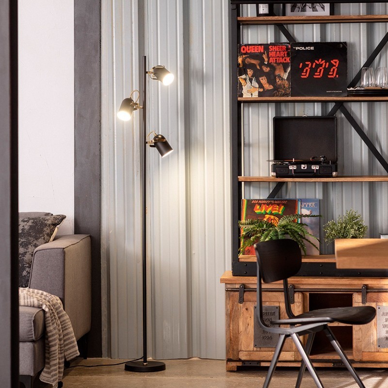 Lámpara de Pie 3 Focos Black Lotus - Montiel