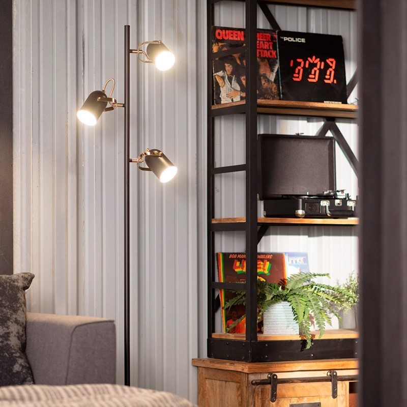 Lámpara de Pie 3 Focos Black Lotus - Montiel