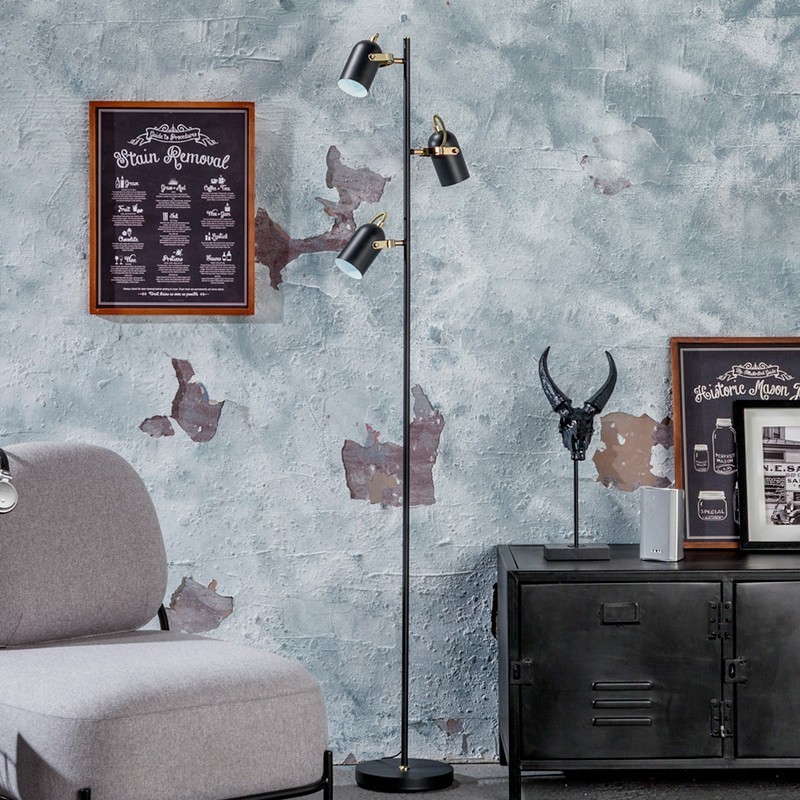 Lámpara de Pie 3 Focos Black Lotus - Montiel